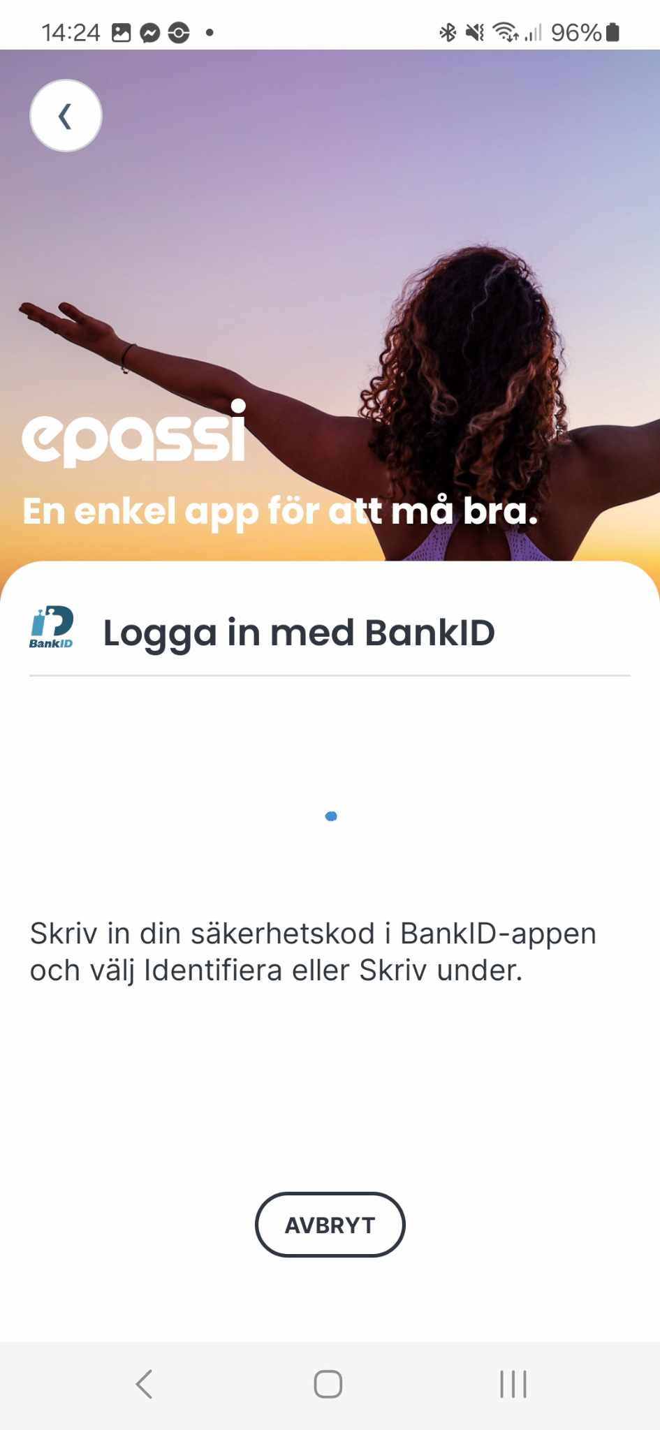 ePassi Bild på Steg 5 - Logga in i BankId-appen